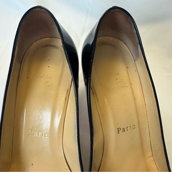 Christian Louboutin Simple Pump 70 Black Patent Calf Leather Pumps Red Bottoms - Picture 7 of 14